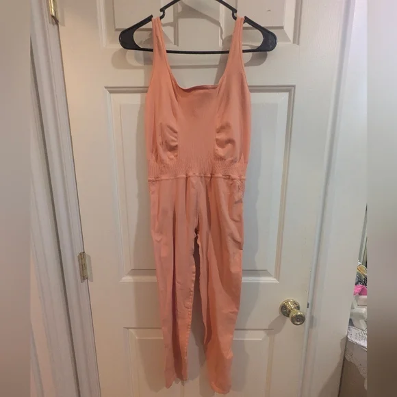 Free People Good Karma Onesie In Peach ๐ Size M/L - Picture 13 of 13